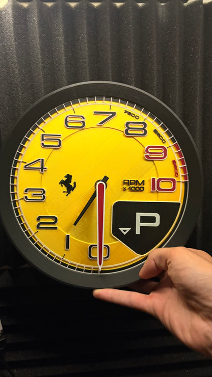 NEW FERRARI DIGITAL TACH WALL CLOCK STL TO 3DPRINT