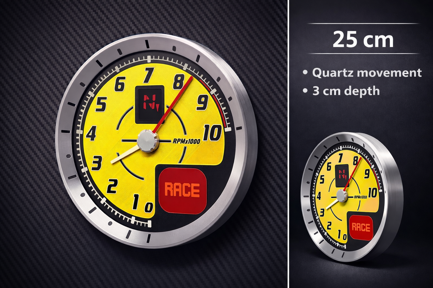 FERRARI F430 Scuderia Inspired Tachometer Wall Clock