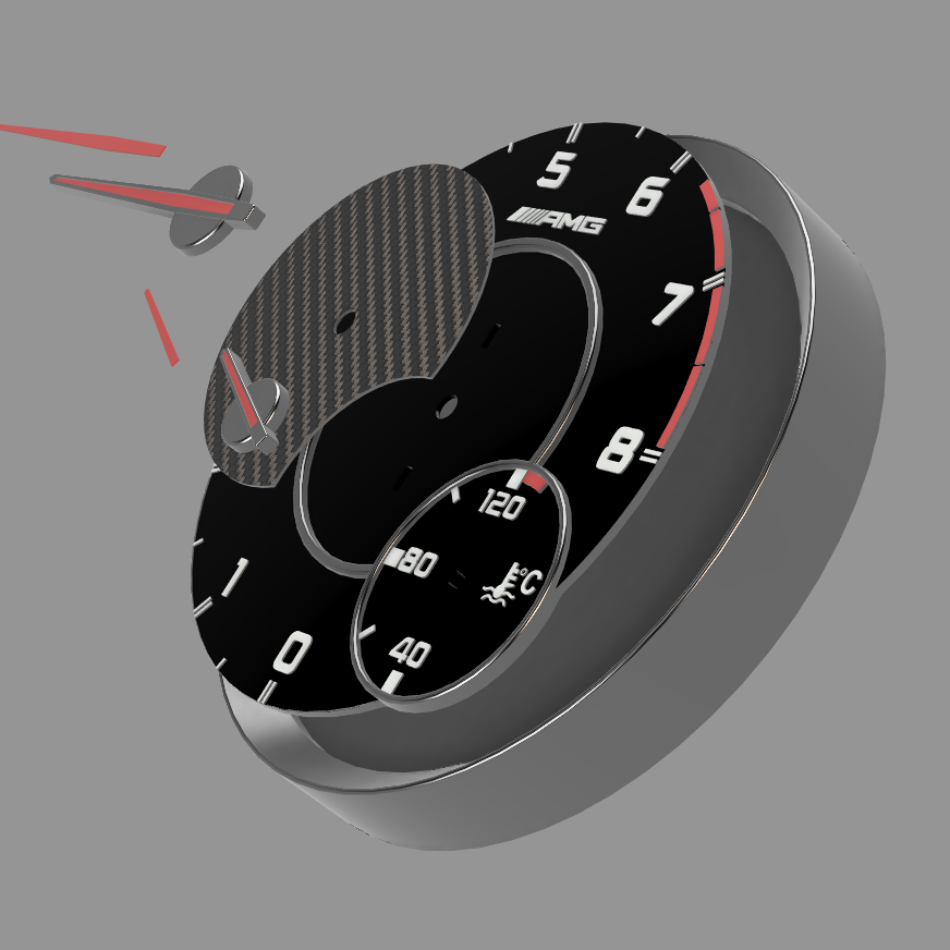 AMG Mercedes STL FILE Tachometer Wall Clock