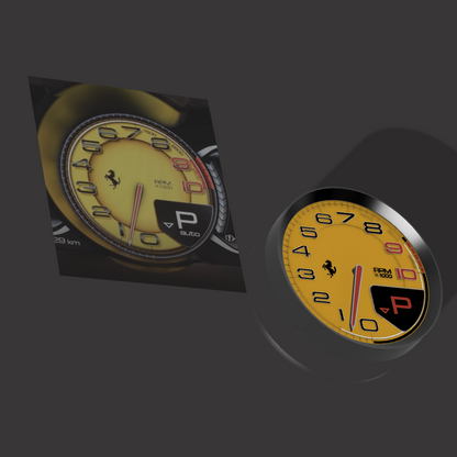 NEW FERRARI DIGITAL TACH WALL CLOCK STL TO 3DPRINT