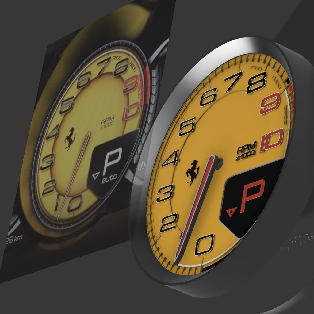 NEW FERRARI DIGITAL TACH WALL CLOCK STL TO 3DPRINT