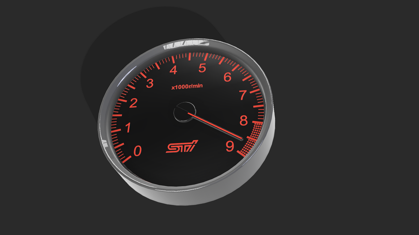 Subaru STI Tachometer – File Digitale STL / 3MF Wall Clock