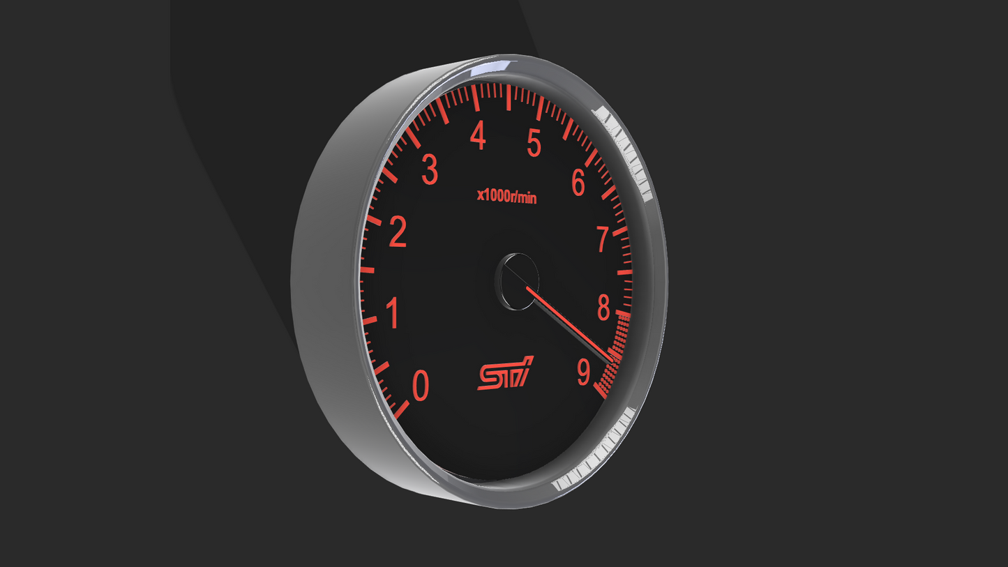 Subaru STI Tachometer – File Digitale STL / 3MF Wall Clock