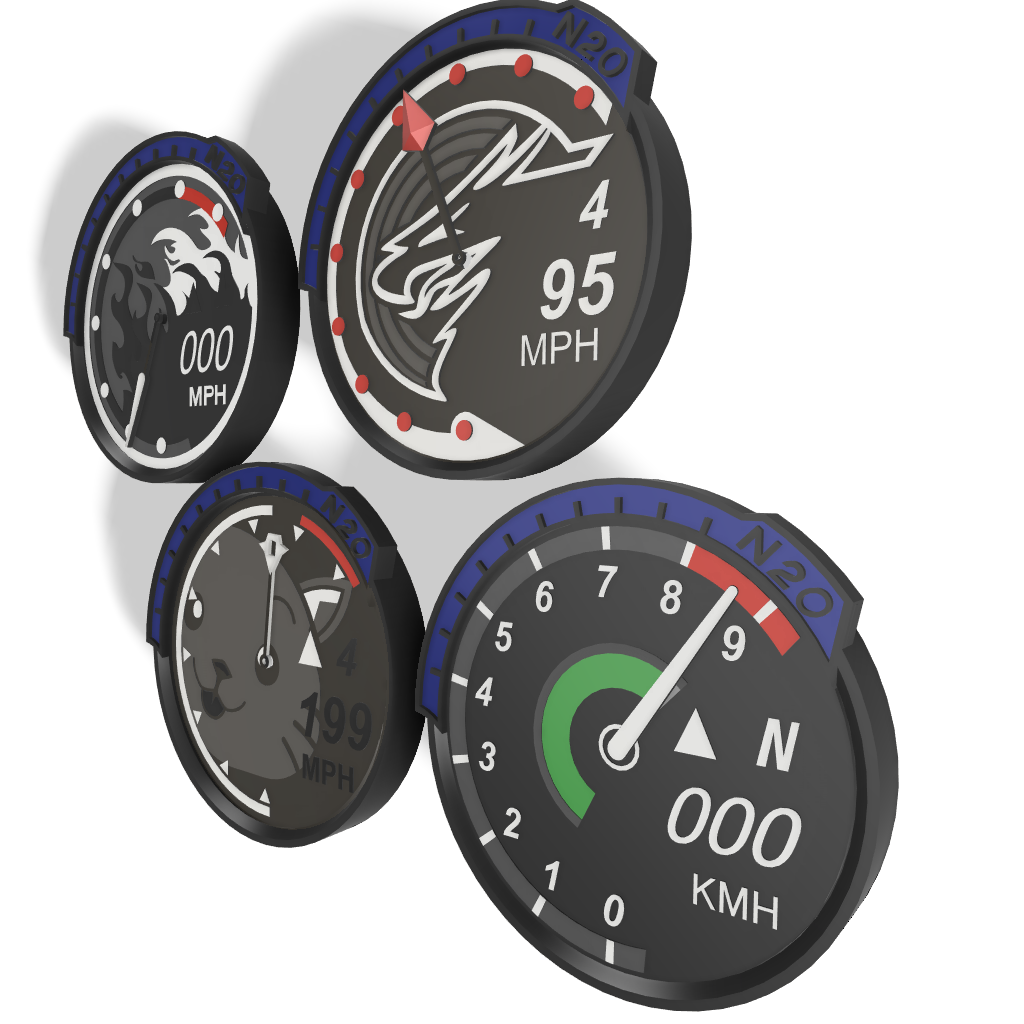 Need For Speed U2 TUNER BUNDLE Tachometer Clock – (4 Designs Bundle)