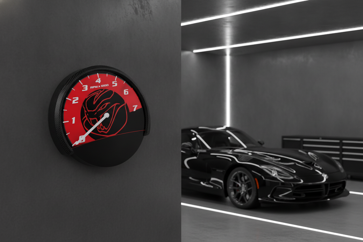DODGE VIPER WALL CLOCK STL 3MF DIGITAL FILE FOR 3D PRINT